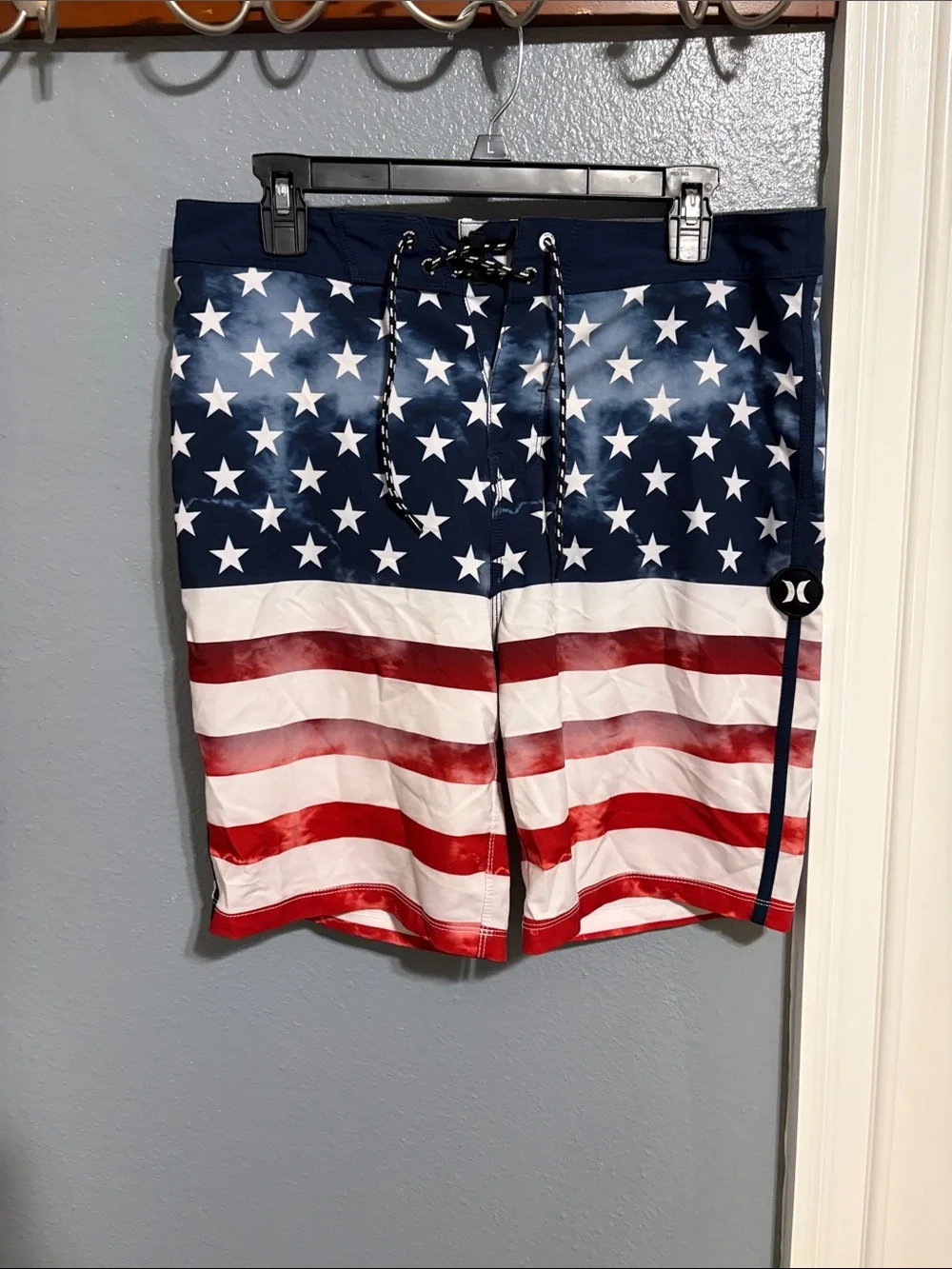 Hurley Men’s Stars & Stripes Boardshorts - Navy/Red/White